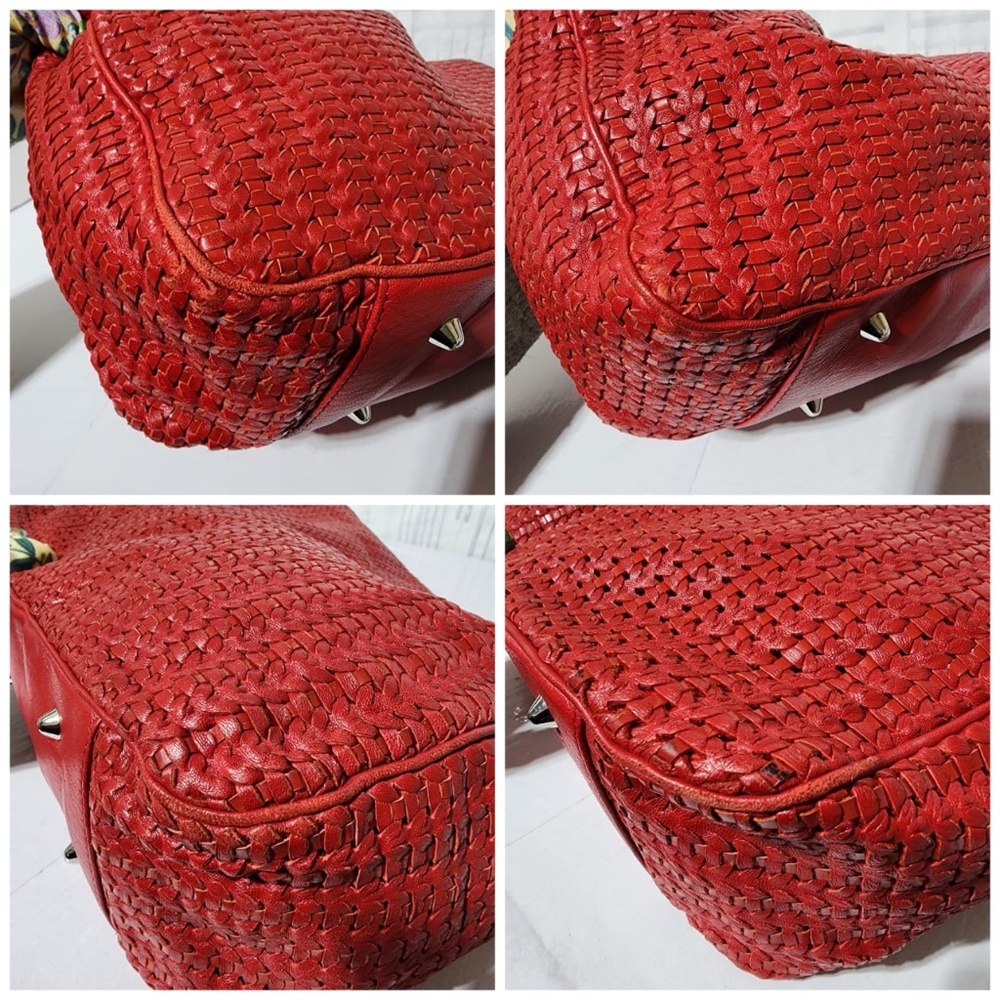 Authentic Christian Dior Rafia Lady Dior Tote Red - Picture 5 of 15